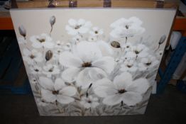 LARGE BOXED CANVAS WALL ART FLOWERS Condition ReportAppraisal Available on Request- All Items are