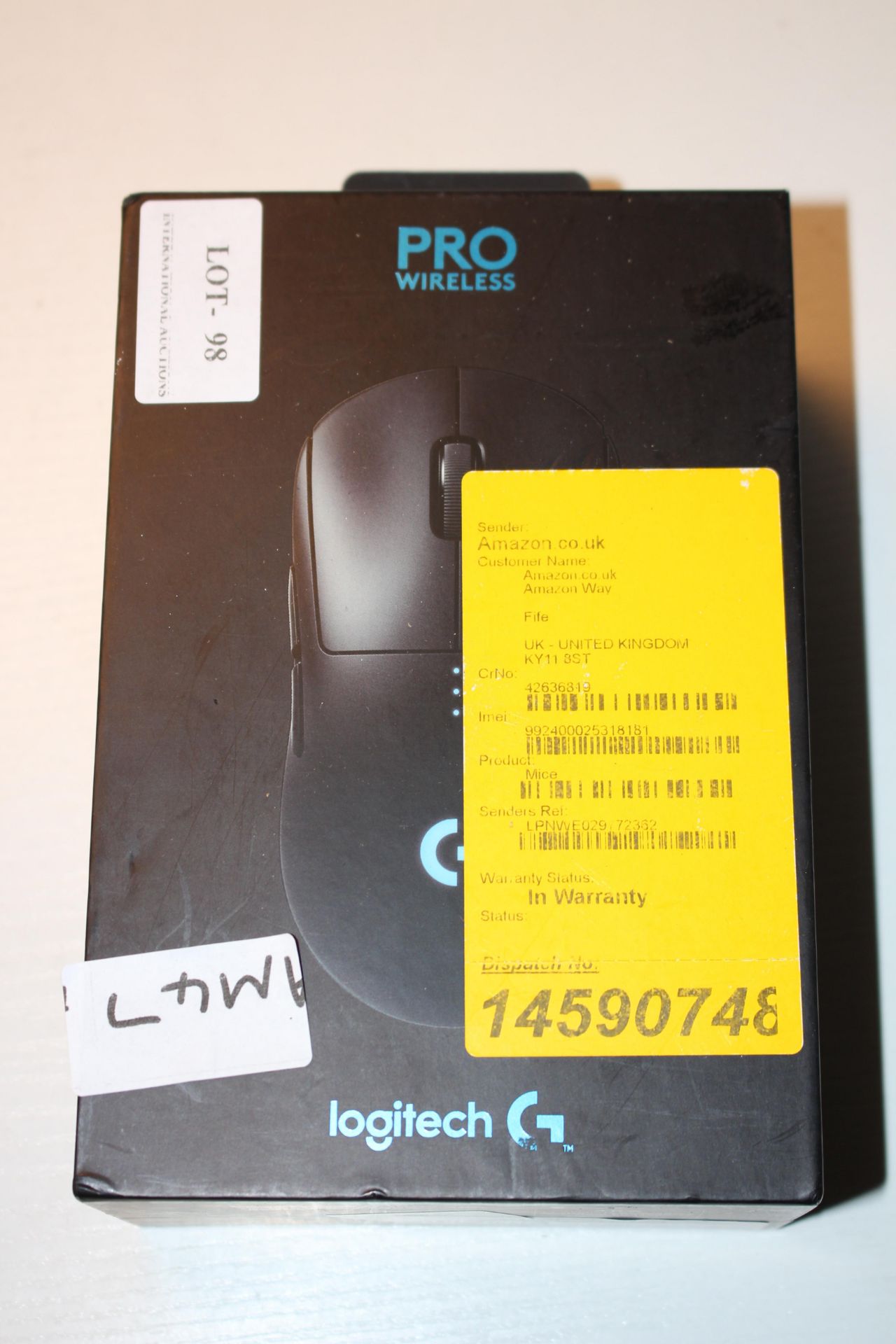 BOXED LOGITECH PRO WIRELESS GAMING MOUSE Condition ReportAppraisal Available on Request- All Items