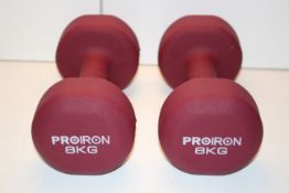 BOXED PRO IRON DUMBELLS 8KGCondition ReportAppraisal Available on Request- All Items are Unchecked/