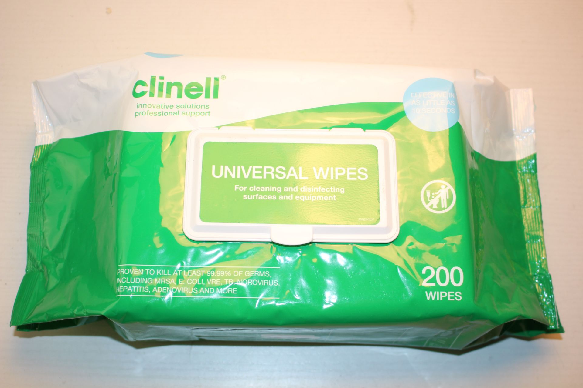 3X PACKS 200WIPES CLINELL UNIVERSAL WIPES PROFESSIONAL GRADE KILL 99.99% GERMS RRP £28.00Condition