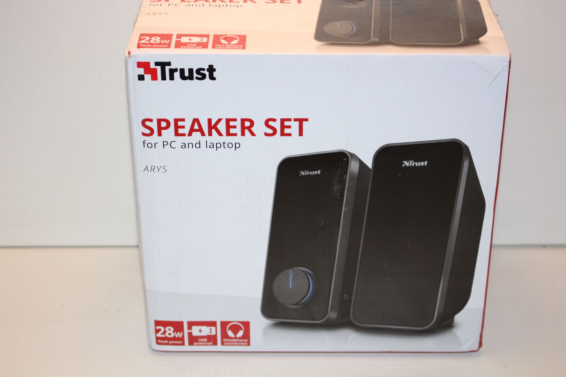 BOXED TRUST SPEAKER SET FOR PC AND LAPTOP ARYS RRP £29.99Condition ReportAppraisal Available on