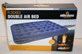 BOXED MILESTONE CAMPING FLOCKED DOUBLE AIR BED RRP £12.99Condition ReportAppraisal Available on