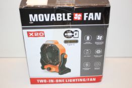 BOXED MOVEABLE FAN X20 TWO-IN-ONE LIGHTING FAN RRP £24.99Condition ReportAppraisal Available on