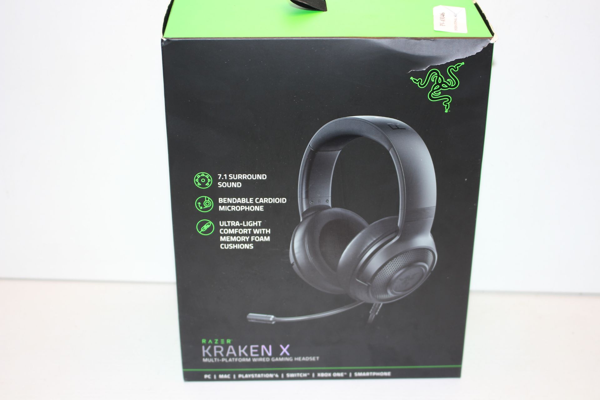 BOXED RAZER KRAKEN X MULTI-PLATFORM WIRED GAMING HEADSET RRP £59.99Condition ReportAppraisal