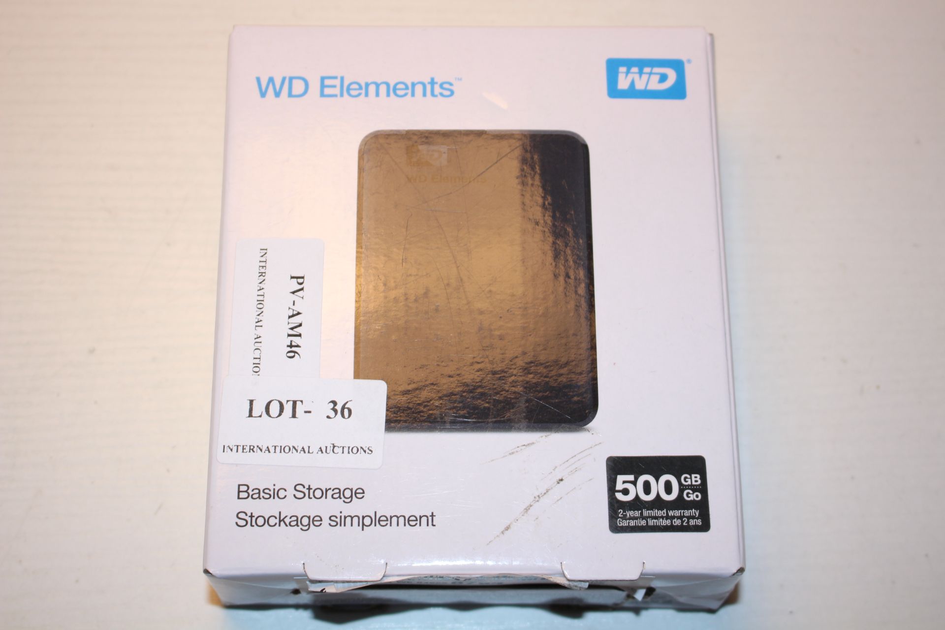 BOXED WD ELEMENTS BASIC PORTABLE STORAGE 500GB GO RRP £40.00Condition ReportAppraisal Available on