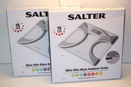 2X BOXED SALTER ULTRA SLIM GLASS ANALYSER SCALESCondition ReportAppraisal Available on Request-