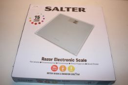 BOXED SALTER RAZOR ELECTRONIC SCALE RRP £29.99Condition ReportAppraisal Available on Request- All