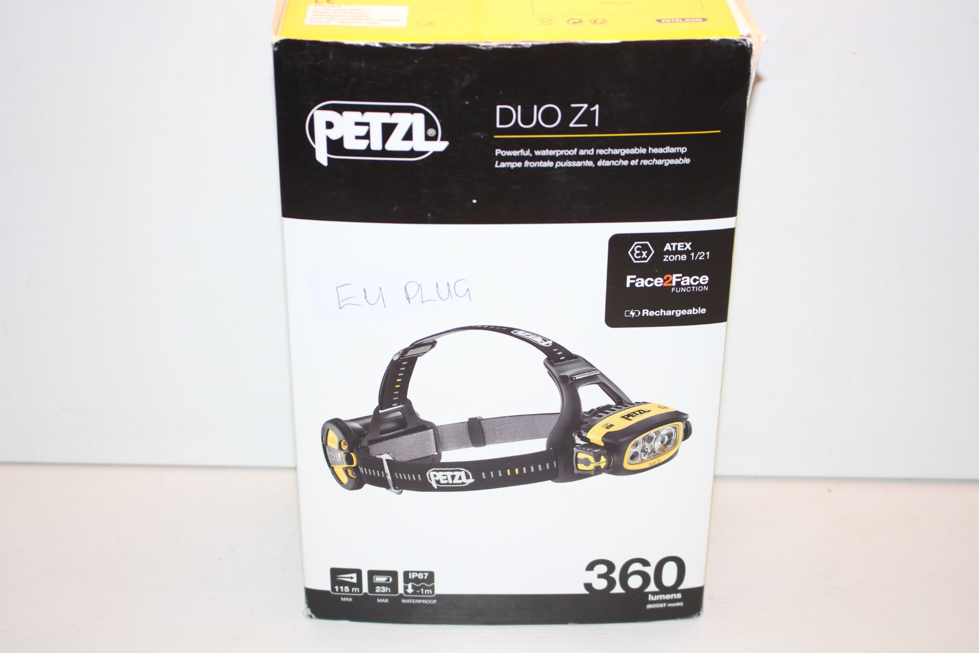 BOXED PETZL DUO Z1 POWERFUL RECHARGEABLE HEADLAMP ATEX ZONE 1/21 360 LUMENS RRP £390.60Condition