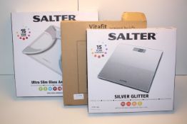3X BOXED ASSORTED SCALES BY SALTER & VITAFIT (IMAGE DEPICTS STOCK)Condition ReportAppraisal