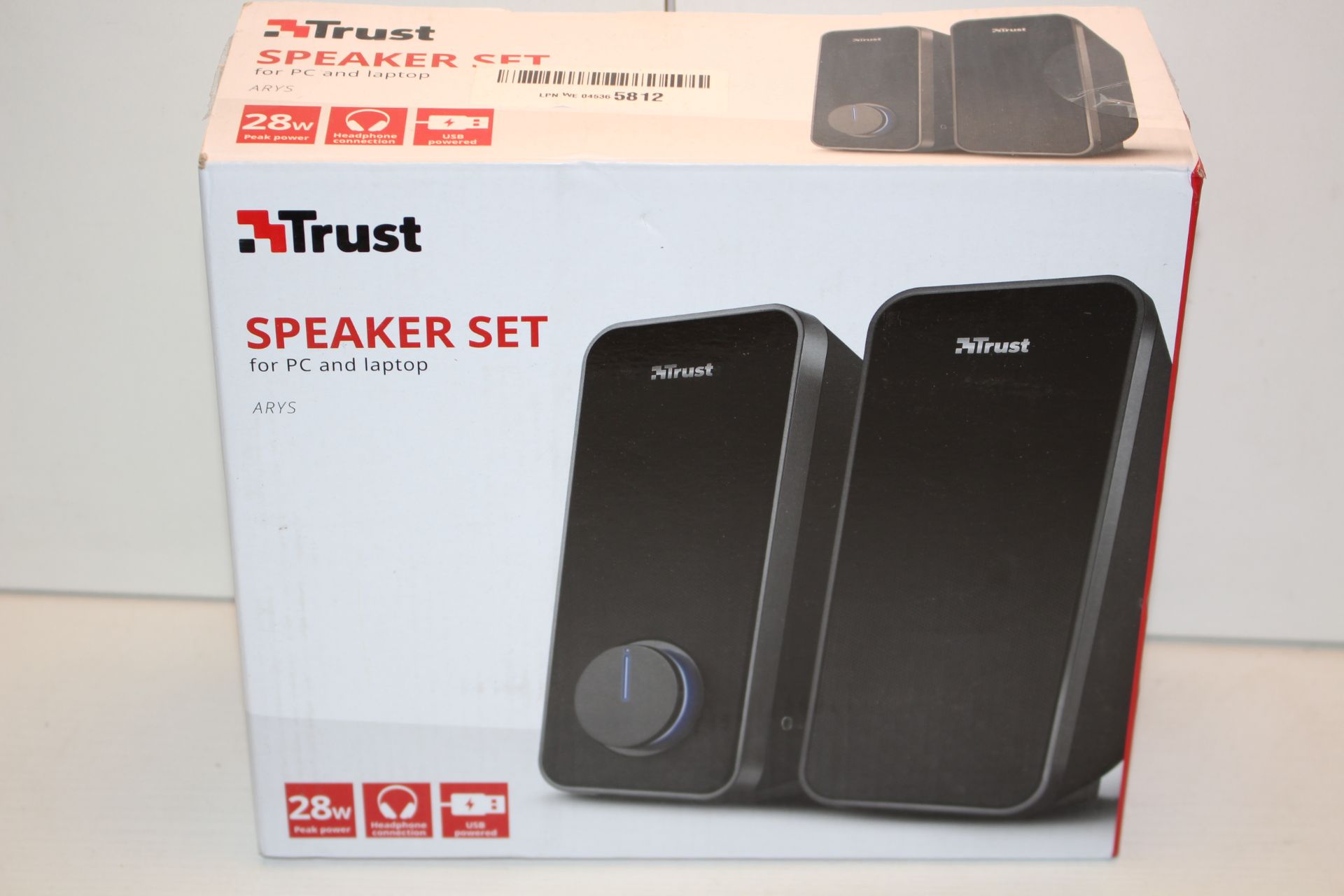 BOXED TRUST SPEAKER SET FOR PC AND LAPTOP ARYS RRP £29.99Condition ReportAppraisal Available on