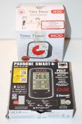 2X ASSORTED BOXED ITEMS TO INCLUDE CAT EYE PADRONE SMART+ BIKE COMPUTER COMBINED RRP £80.00 (IMAGE