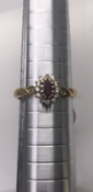 18ct Yellow Gold Ruby and Diamond Halo Ring (351)