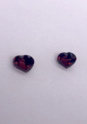 Matching Pair of Heart cut Garnets 0.6 carat each Ref 421