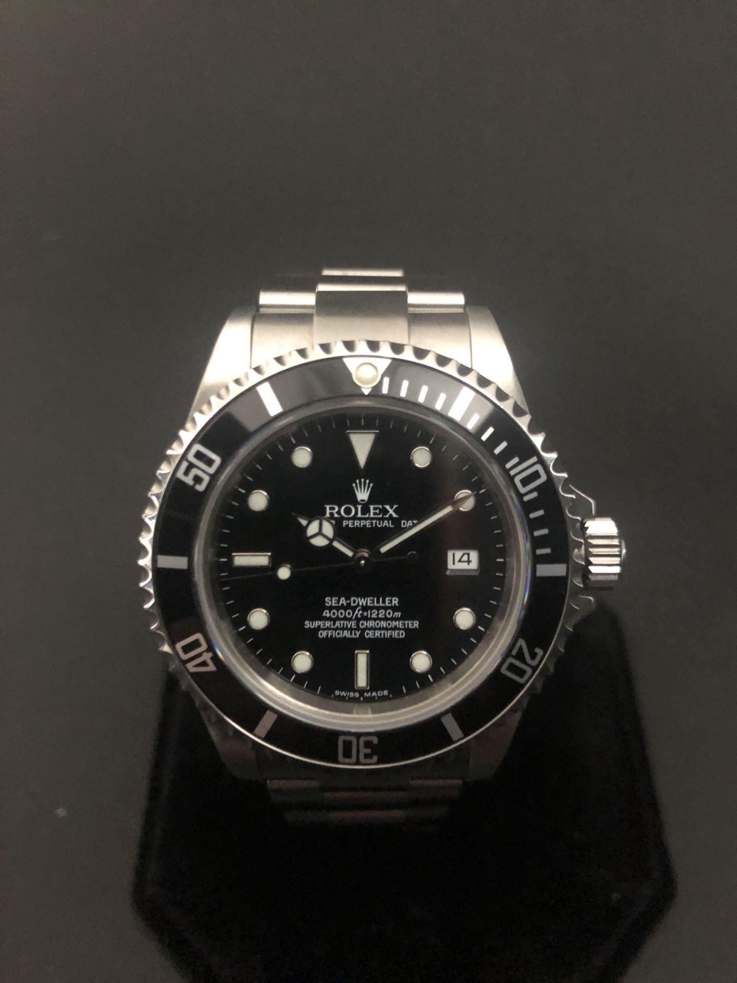 Brand: Rolex Model: Sea-Dweller Description: Rolex Black Face Sea-Dweller Reference Number: 16600