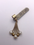 9ct Gold Pearl Pendant 1.3g, Ref- 416