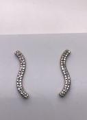 9ct Yellow Gold Diamond Swirl Earrings , Ref- 314