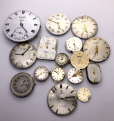14 Assorted watches and 2 watch faces Spares /repairs Brands Including Omega, Garrard ,Mudu , Vertex