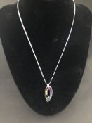 Type: Necklace Precious Metal: Platinum Precious/Semi Precious Stones: Aqua Marine, Amethyst,