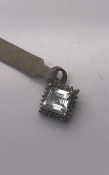 9 carat Gold Square Aquamarine Pendant (390)