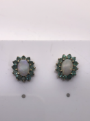 Opal and Emerald earrings set in Yellow Gold, Ref- 312