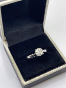 ***£6970.00*** 18CT WHITE GOLD LADIES DIAMOND SOLITAIRE RING, DIAMOND WEIGHT- 1.28CT, CLARITY- I2,