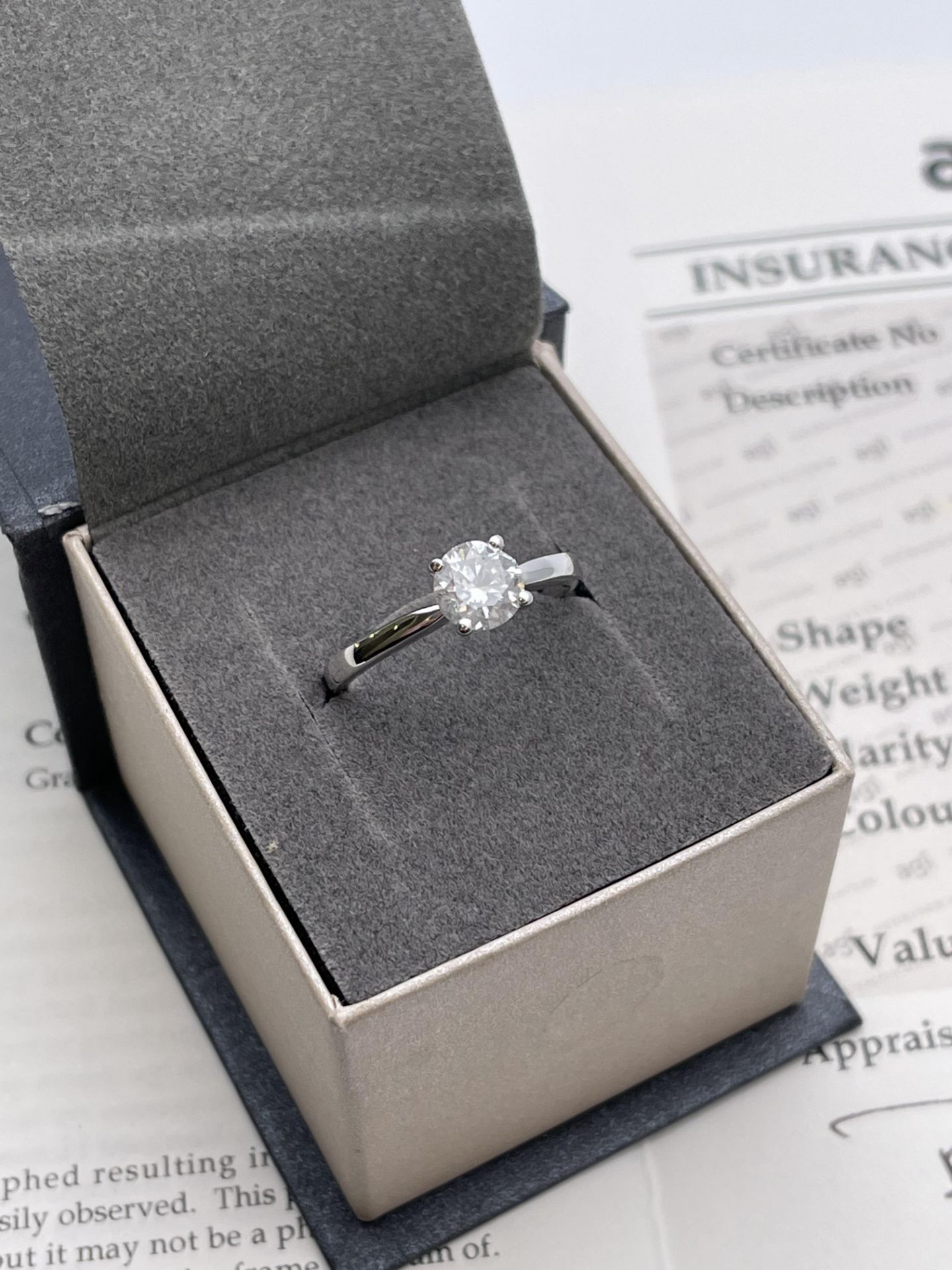 ***£6680.00*** 18CT WHITE GOLD LADIES DIAMOND SOLITAIRE RING, SET WITH ONE BRILLIANT CUT DIAMOND, - Image 2 of 2