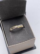 BOXDED 9CT YELLOW GOLD LADIES DIAMOND BAND, JCKL6, SIZE- R