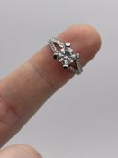 ***£11,625.00*** 18ct White Gold Ladies Diamond Solitaire Ring With Diamonds On The Shoulders, Set