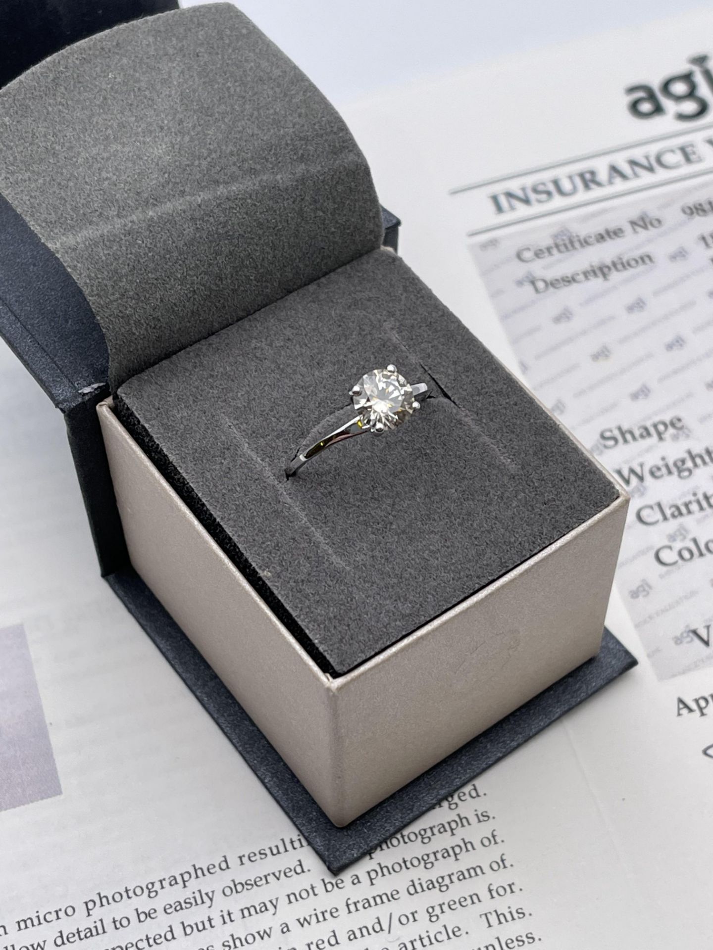 ***£8355.00*** 18CT WHITE GOLD LADIES DIAMOND SOLITAIRE RING, SET WITH ONE BRILLIANT CUT DIAMOND, - Image 2 of 2