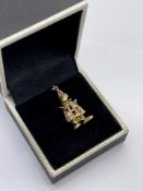 9CT YELLOW GOLD, DIAMOND AND RUBY PENDENT DOLL (179)