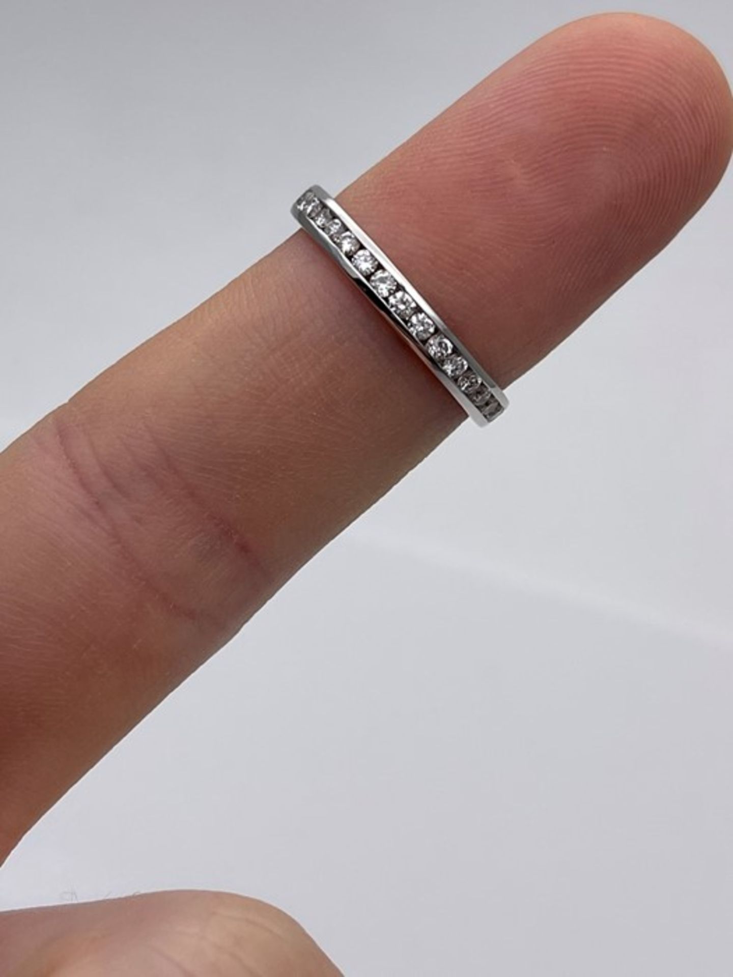 18CT WHITE GOLD FULL ETERNITY DIAMOND RING, SET WITH BRILLIANT ROUND CUT DIAMONDS GOING ALL THE - Image 2 of 2