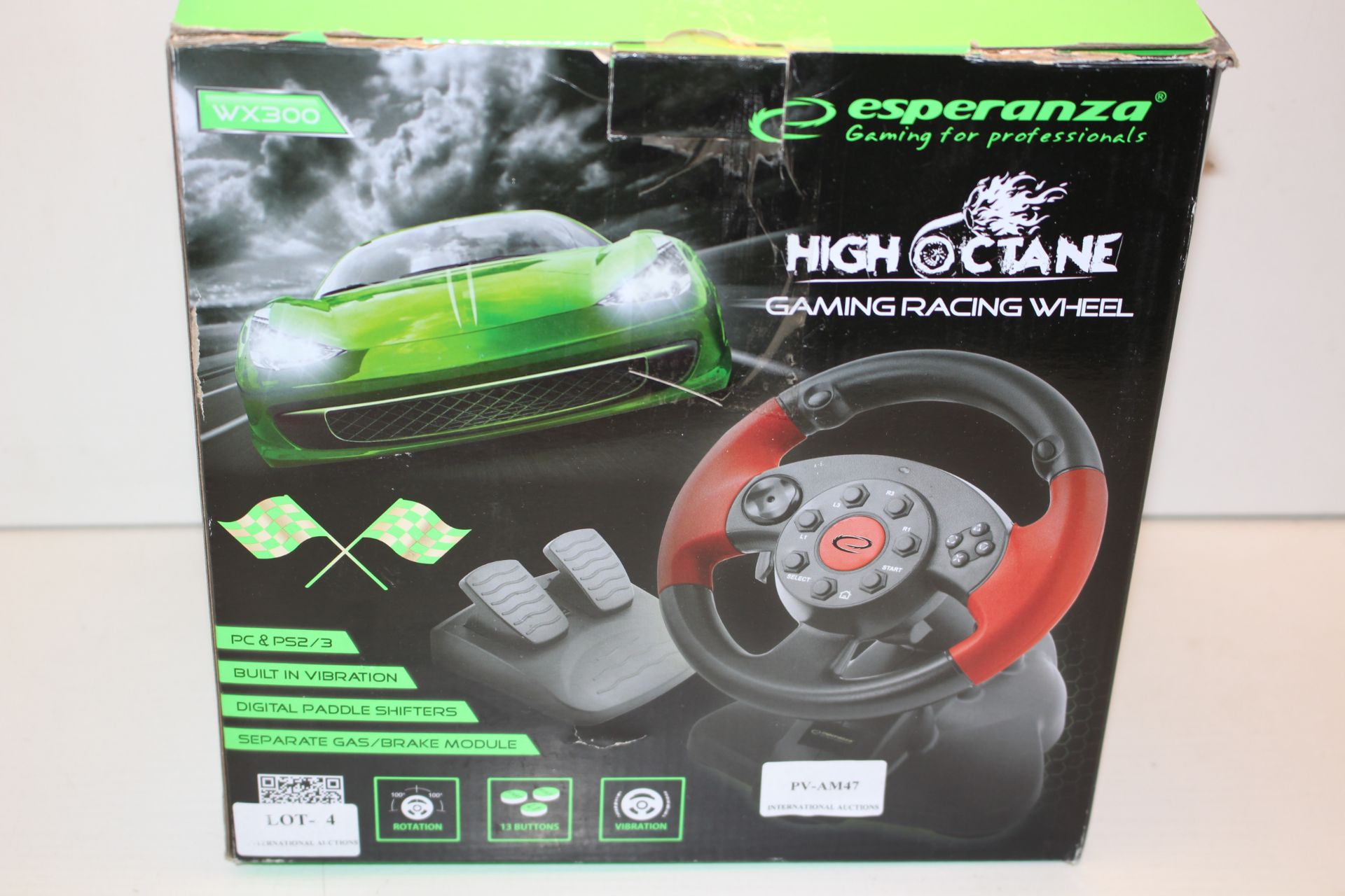 BOXED HIGH OCTANE GAMING RACING WHEEL RRP £29.99Condition ReportAppraisal Available on Request-