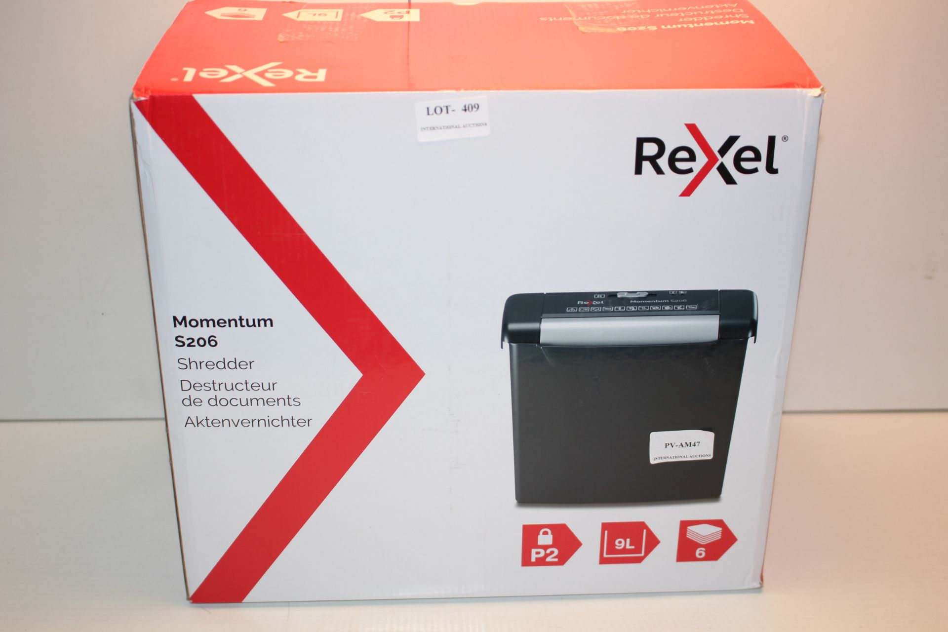 BOXED REXEL MOMENTUM S206 PAPER SHREDDER RRP £39.99Condition ReportAppraisal Available on Request-