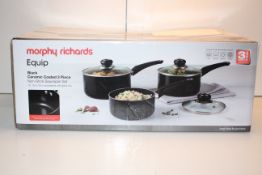 BOXEED MORPHY RICHARDS EQUIP BLACK CERAMIC PAN SETCondition ReportAppraisal Available on Request-