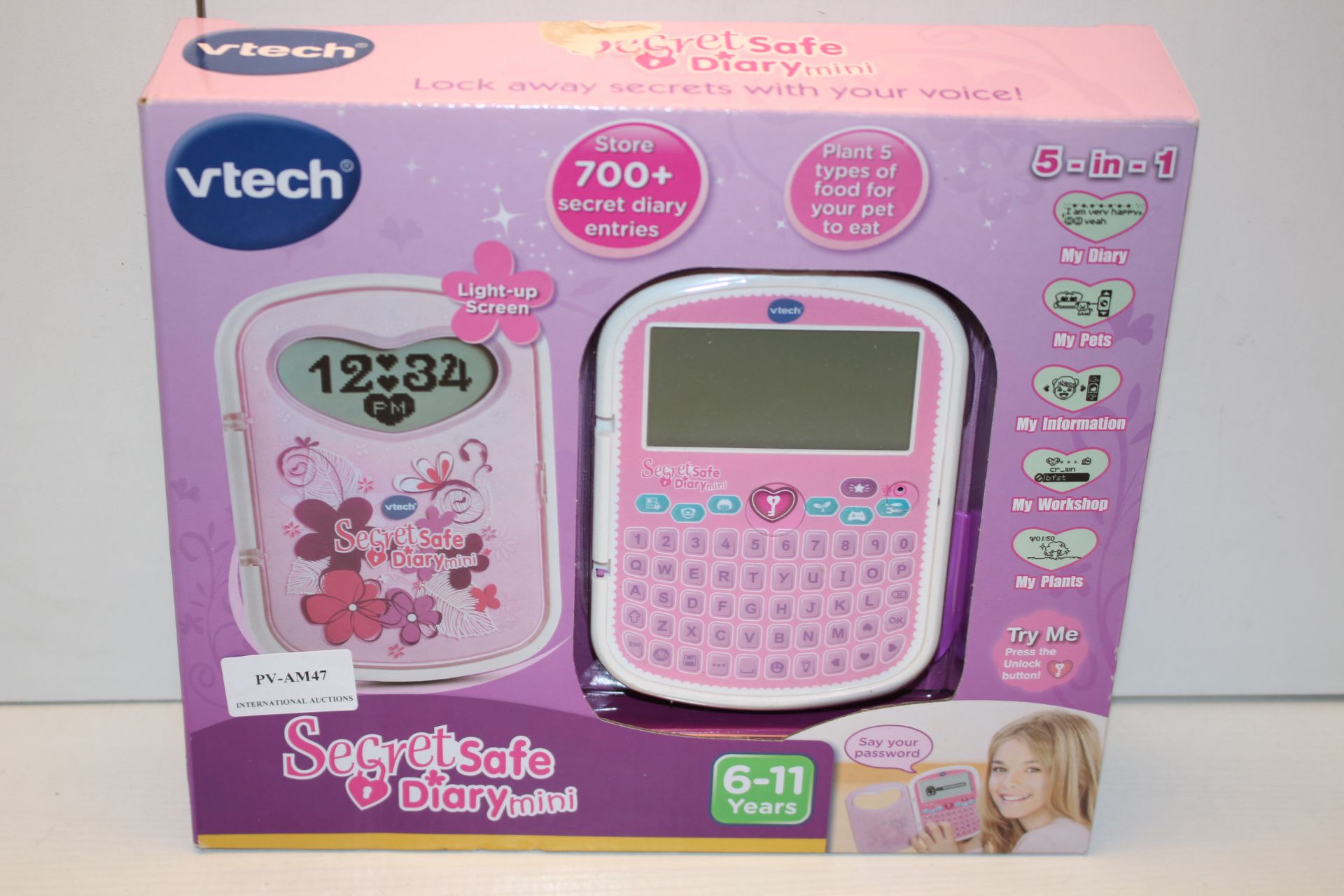 BOXED VTECH SECRET SAFE DIARY MINI 6-11YEARS Condition ReportAppraisal Available on Request- All