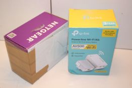 2X BOXED ASSORTED ITEMS TO INCLUDE TP-LINK POWERLINE WIFI KIT & NETGEAR WIFI RANGE EXTENDER