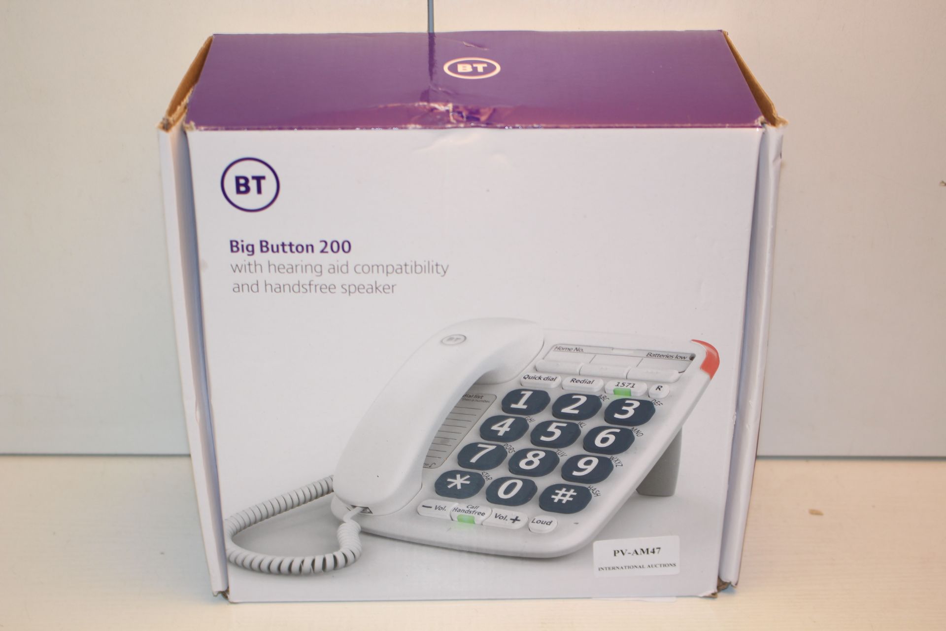 BOXED BT BIG BUTTON 200 HOME PHONE RRP £21.49Condition ReportAppraisal Available on Request- All