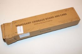 BOXED MAHOGONY CRIBBAGE BOARD AND CARD HANDMADE BY JAQUES CRAFTSMANCondition ReportAppraisal