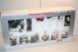 BOXED CHRISTMAS CONCEPTS 25 PIECE CHRISTMAS VILLAGE SET Condition ReportAppraisal Available on