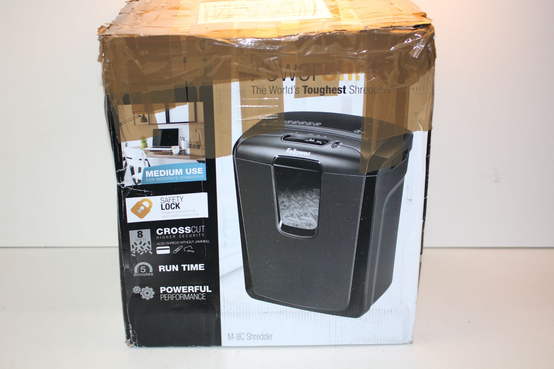 BOXED FELLOWES POWERSHRED M-8C SHREDDER RRP £71.99Condition ReportAppraisal Available on Request-