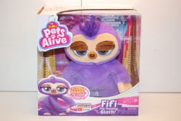 BOXED ZURU PETS ALIVE FIFI THE FLOSSING SLOTH!Condition ReportAppraisal Available on Request- All