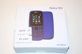 BOXED NOKIA 105 4TH EDITION MOBILE PHONE RRP £29.99Condition ReportAppraisal Available on Request-