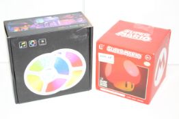 X2 BOXED LIGHTS INCLUDING LED STRIP AND SUPER MARIO MUSHROOM HEADCondition ReportAppraisal Available