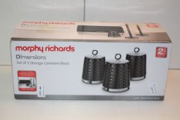 BOXED MORPHY RICHARDS SET OF THREE CANISTERS IN BLACKCondition ReportAppraisal Available on Request-