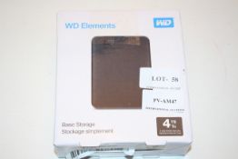BOXED WD ELEMENTS BASIC STORAGE 4TB RRP £50.00Condition ReportAppraisal Available on Request- All