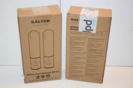 X2 BOXED SALTER STAINLESS STEEL ELECTRIC MILL SETSCondition ReportAppraisal Available on Request-