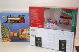 X3 BOXED CHRISTMAS ITEMS INCLUDING TRAIN SET AND OTHER, PLEASE SEE IMAGE Condition ReportAppraisal
