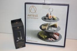 X2 BOXED ITEMS INCLUDING ARTESA SERVING STAND AND MASTYER CLASS TWO IN ONE SALT AND PEPPER