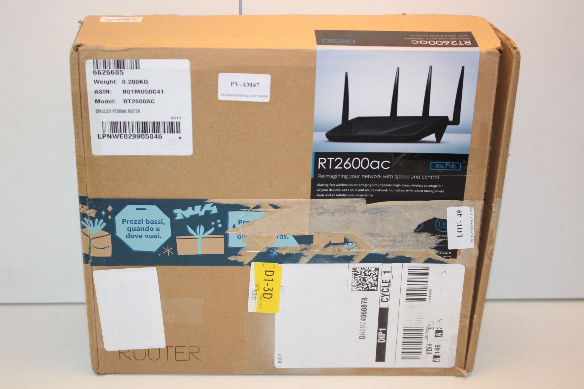 BOXED SYNOLOGY RT2600AC BLAZING FAST WIRELESS ROUTER RRP £206.44Condition ReportAppraisal