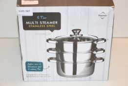 BOXED 3 TIER MULTI STEAMER STAINLESS STEELCondition ReportAppraisal Available on Request- All